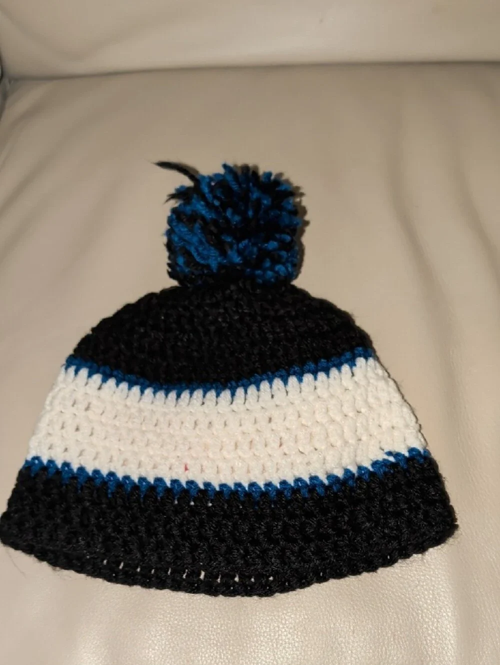Kids Pom Beanie with Colorado State Flag 'C' Accent - Crochet Handmade Ski